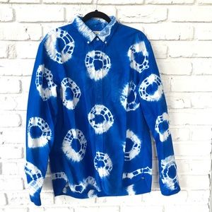 Lands End Canvas Tie-Dye Button Down Shirt